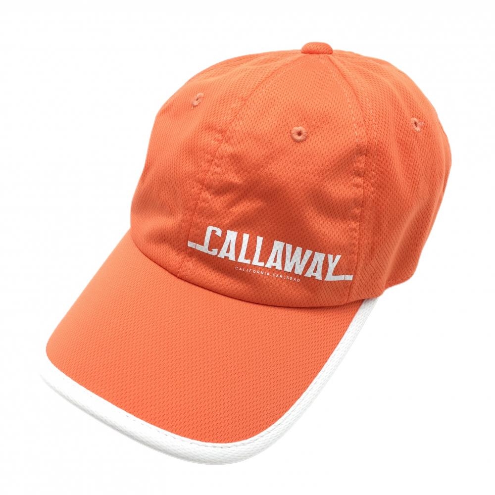 キャロウェイ キャップ オレンジ×白 ロゴプリント  FR ゴルフウェア 2023年モデル Callaway