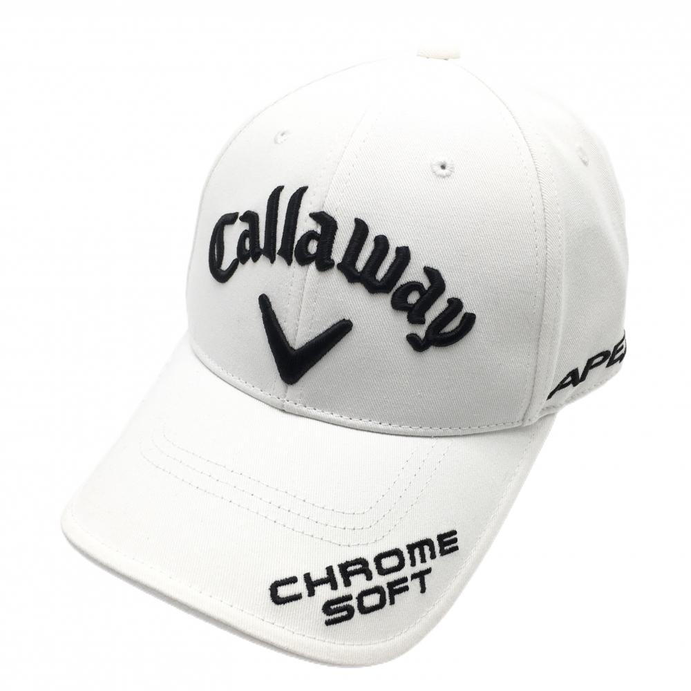 【新品】キャロウェイ×オデッセイ キャップ 白×黒 立体刺しゅう FR  ゴルフウェア Callaway