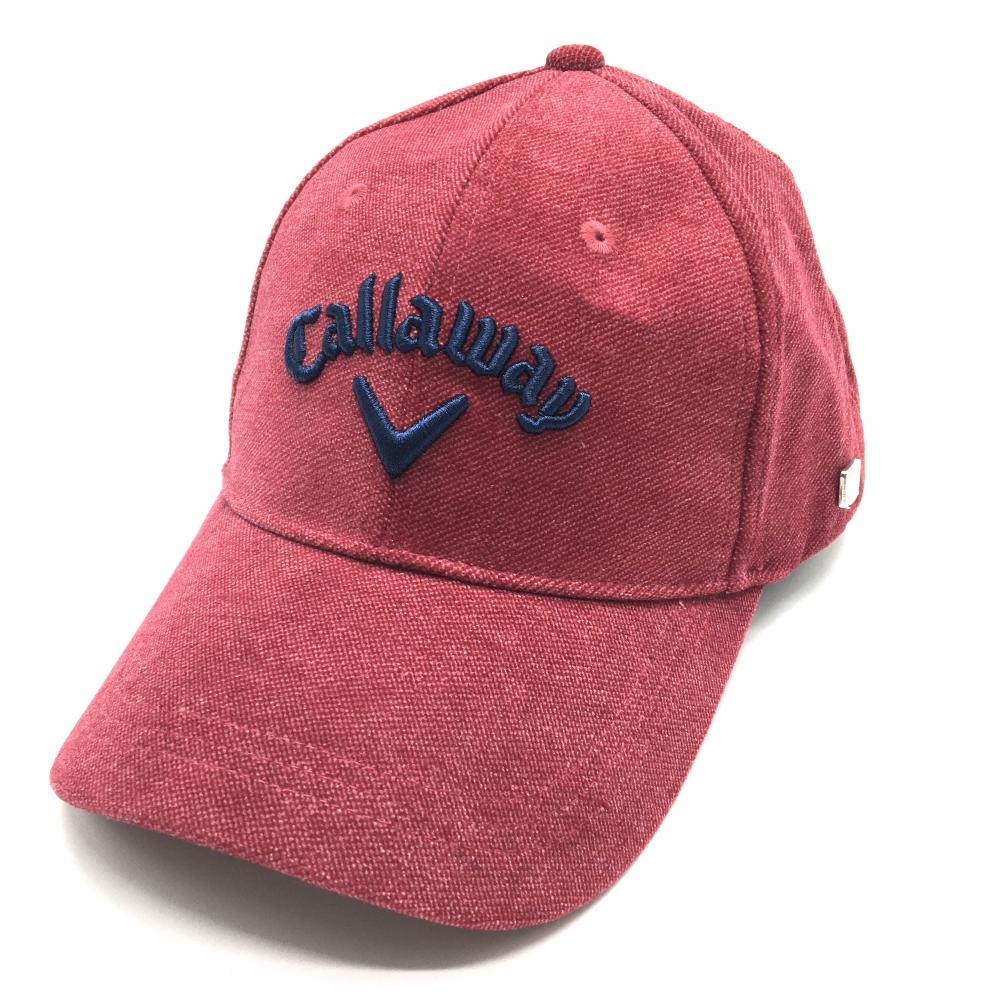 【新品】キャロウェイ キャップ ボルドー×ネイビー 微起毛 ロゴ刺しゅう FR  ゴルフウェア Callaway