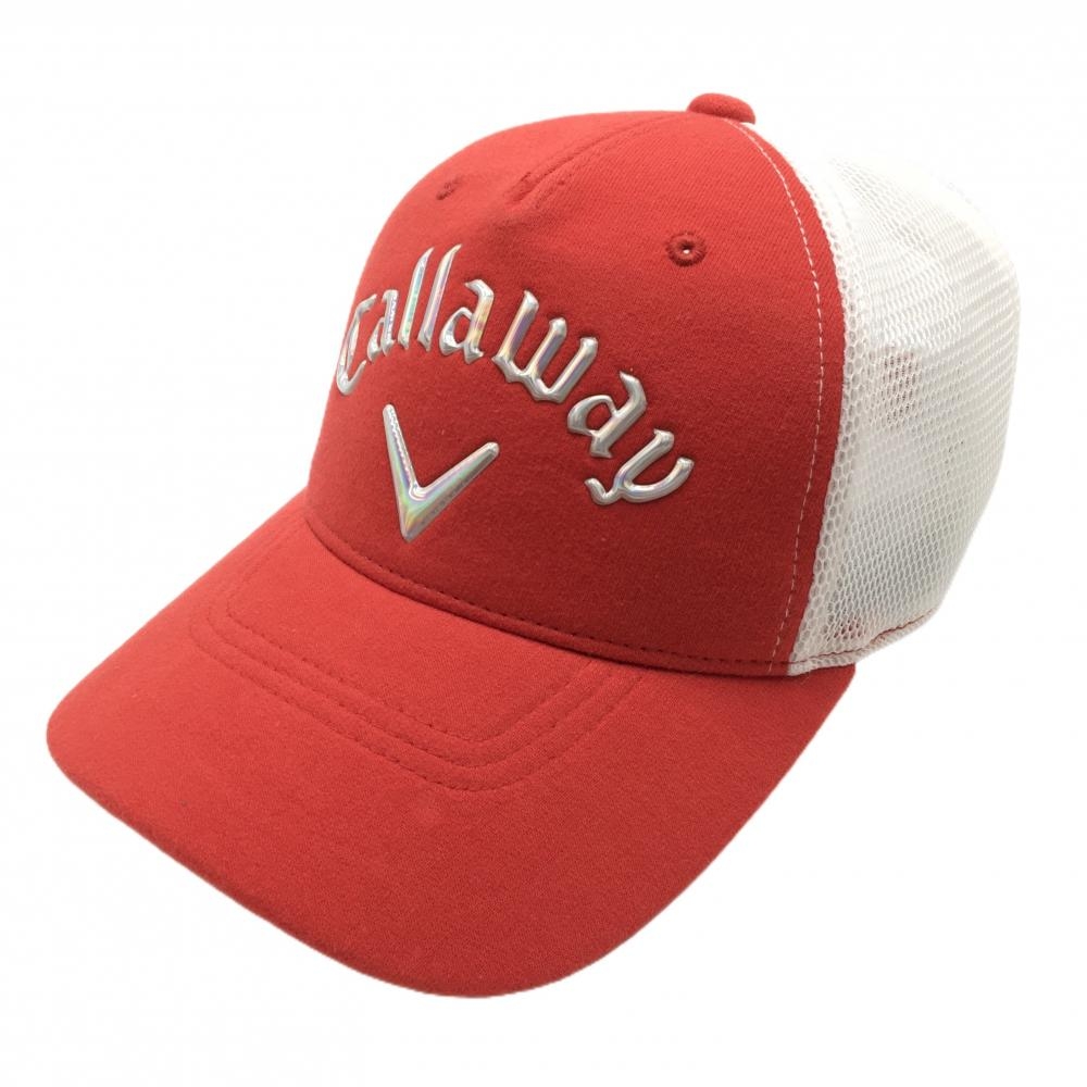 【新品】キャロウェイ メッシュキャップ レッド×白 吸水速乾 ロゴ  ゴルフウェア Callaway