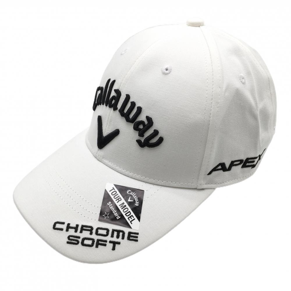 【新品】キャロウェイ キャップ 白×黒 ロゴ刺しゅう ツアーモデル FR  ゴルフウェア Callaway