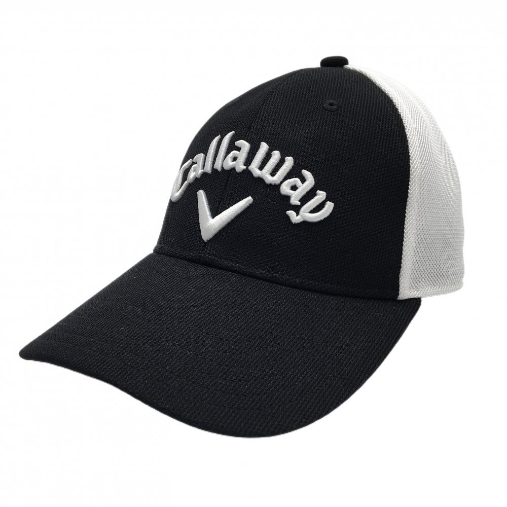 【超美品】キャロウェイ キャップ 黒×白 立体ロゴ刺しゅう FR   ゴルフウェア Callaway