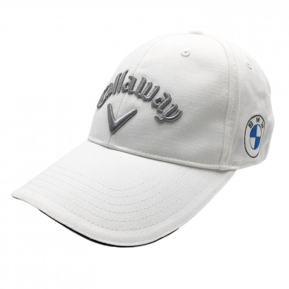 【超美品】キャロウェイ キャップ 白×グレー 立体ロゴ BMW FR   ゴルフウェア 2024年モデル Callaway