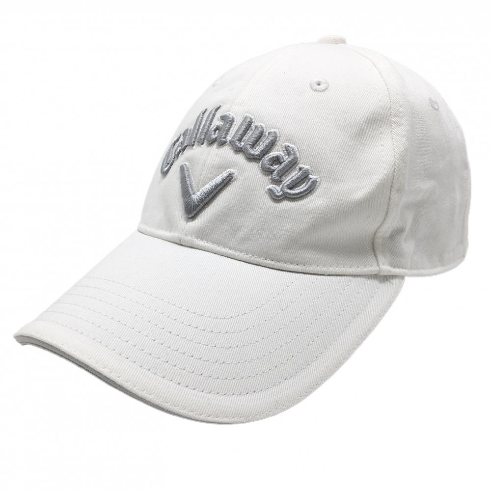 キャロウェイ キャップ 白×グレー ロゴ刺しゅう FR   ゴルフウェア Callaway