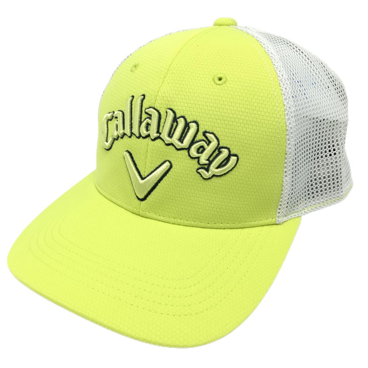 【新品】キャロウェイ メッシュキャップ イエロー×白 ロゴ刺しゅう FR   ゴルフウェア Callaway