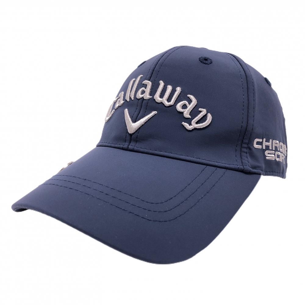 【美品】キャロウェイ キャップ ネイビー×グレー 立体ロゴ マグネットマーカー付 Ai SMOKE    ゴルフウェア Callaway