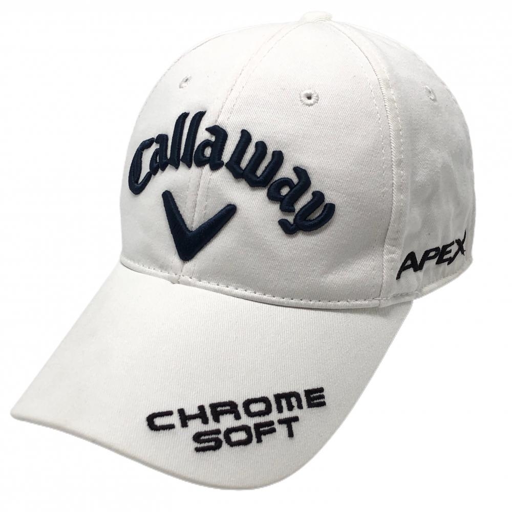 キャロウェイ キャップ 白×ネイビー フロント立体ロゴ  FR   ゴルフウェア Callaway