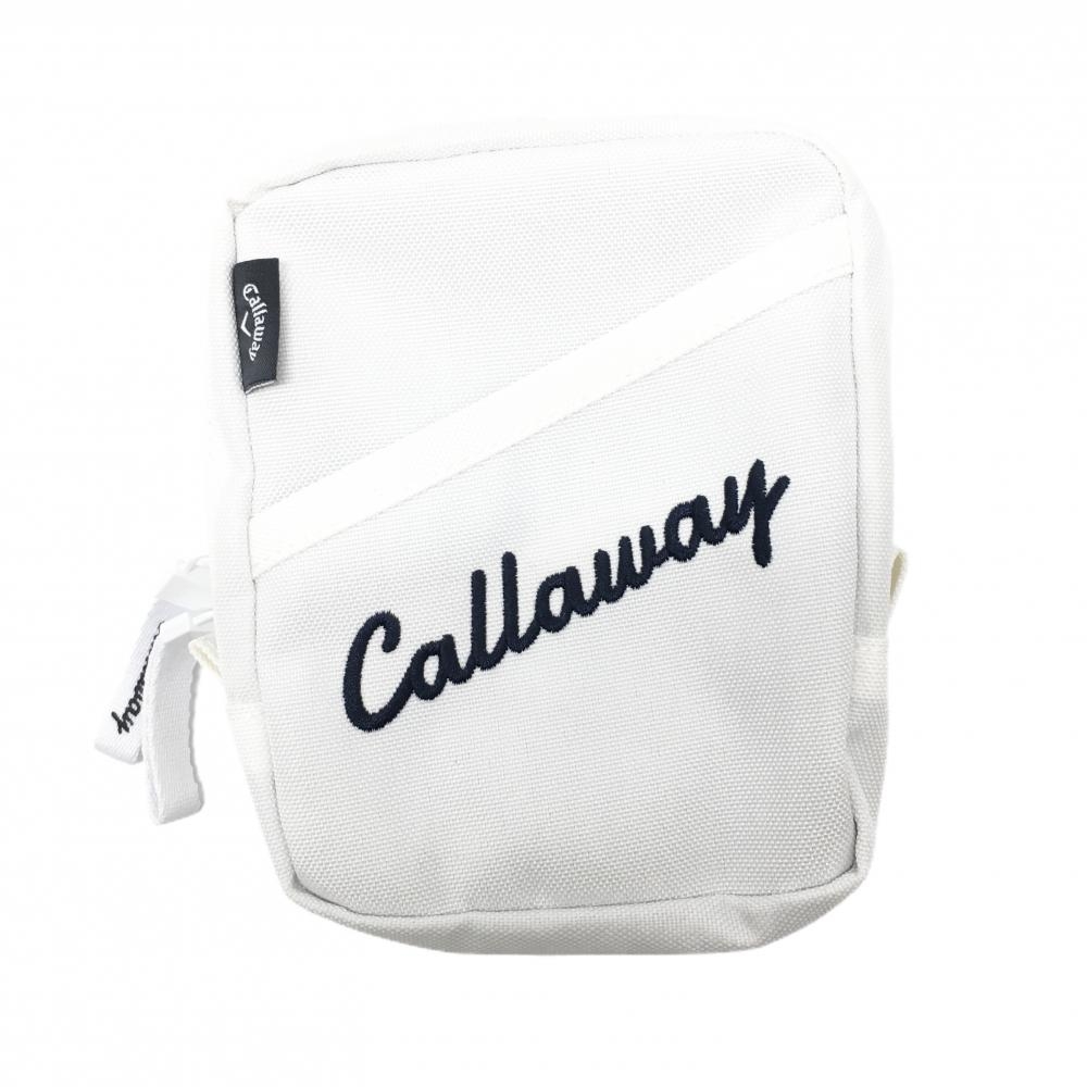 【超美品】キャロウェイ ポーチ 白 内側ポケット 小物入れ ゴルフ Callaway