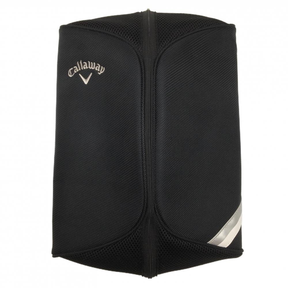 【超美品】キャロウェイ シューズケース 黒 一部メッシュ ロゴ刺しゅう  ゴルフ Callaway