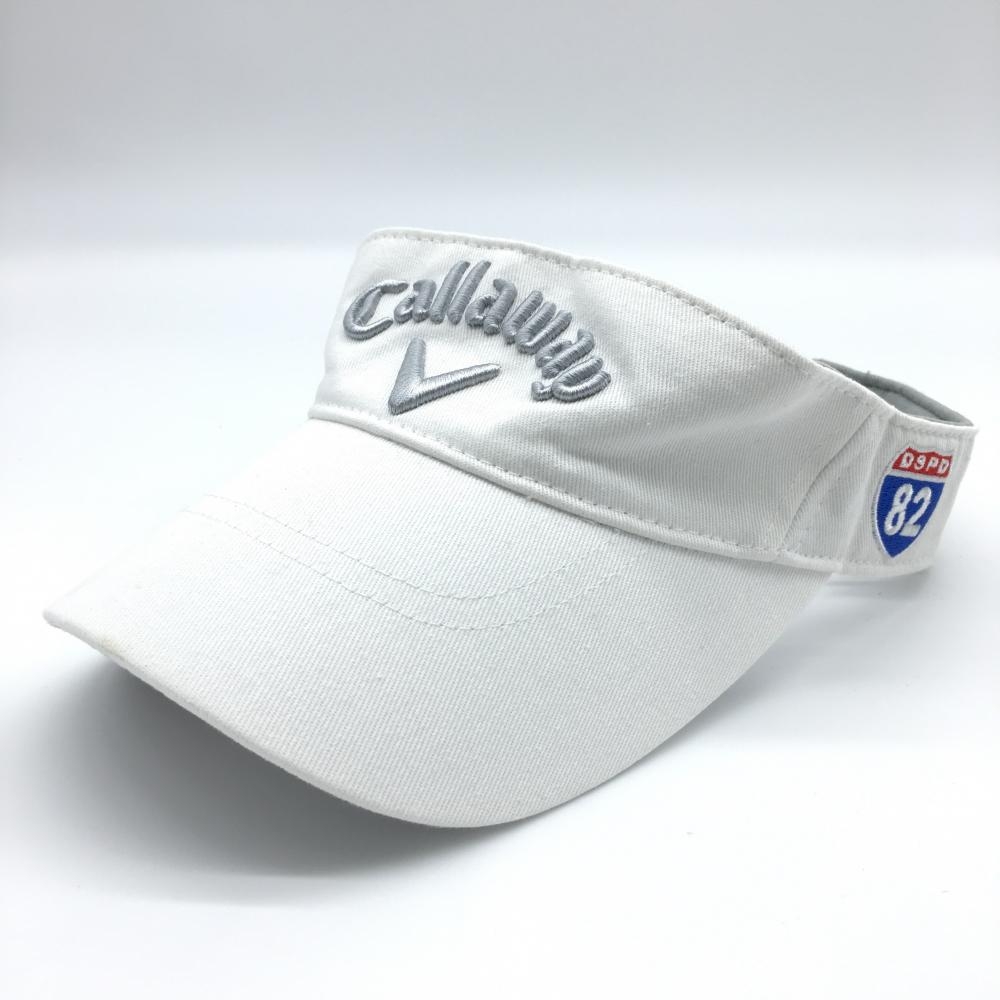 Callaway キャロウェイ サンバイザー 白×グレー 立体ロゴ刺しゅう FR ゴルフウェア