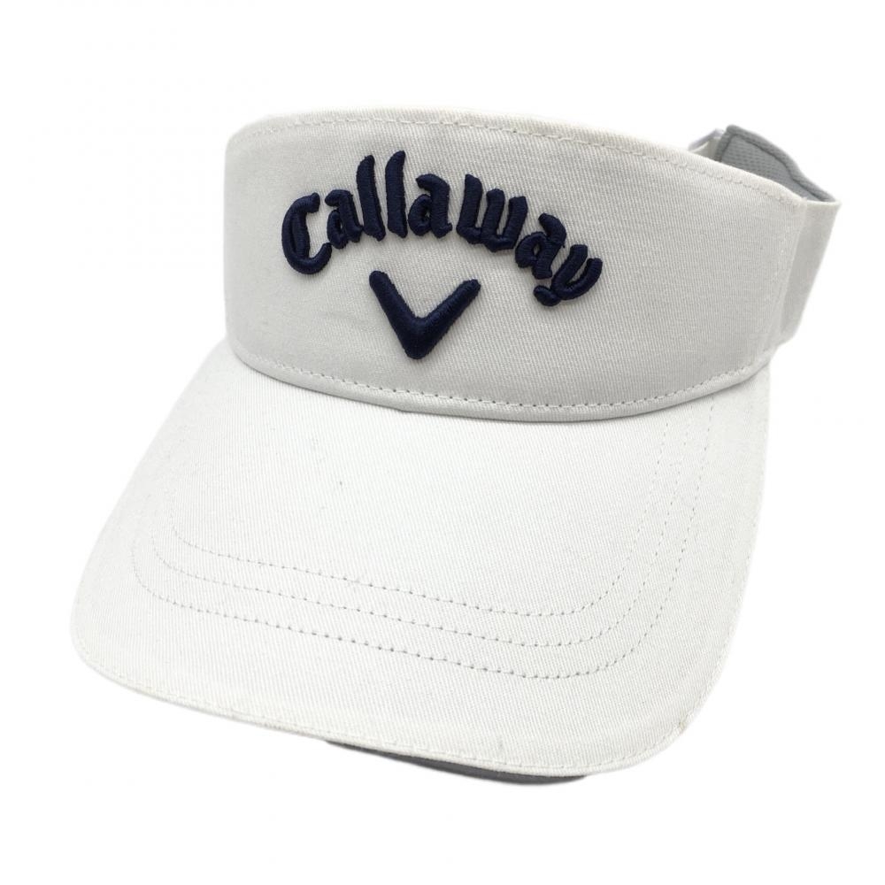 キャロウェイ サンバイザー 白×ネイビー 立体ロゴ刺しゅう FR ゴルフウェア 2022年モデル Callaway
