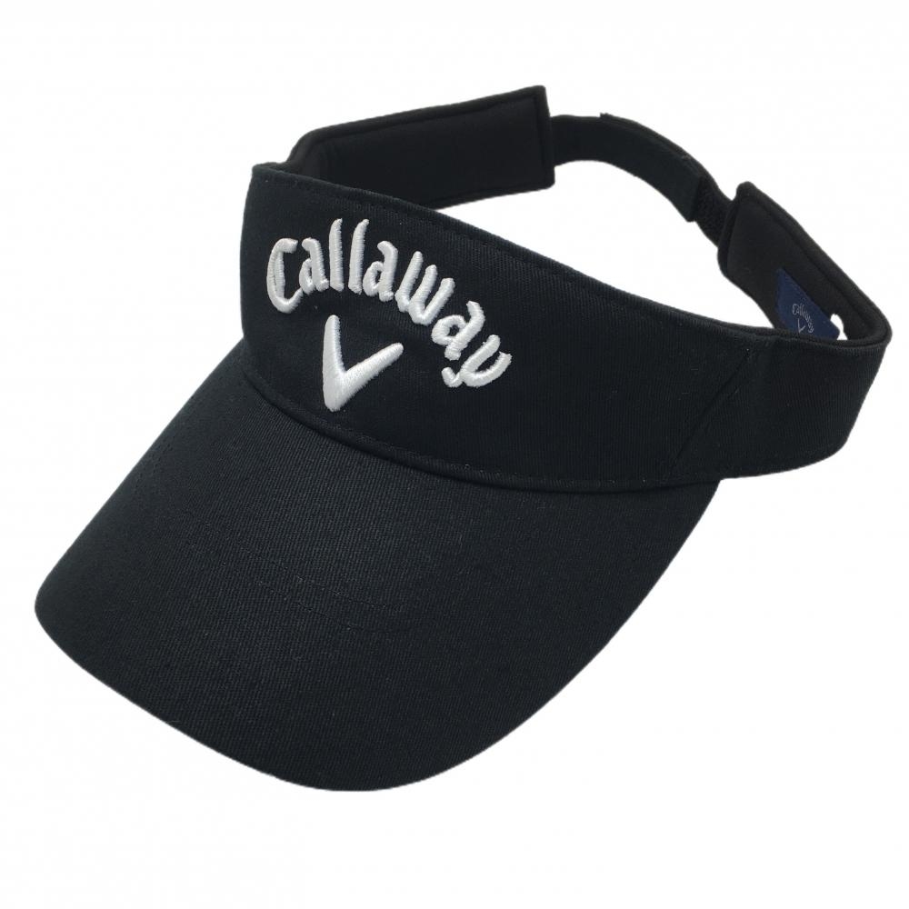 【美品】キャロウェイ×メルセデスベンツ サンバイザー 黒×白 コットン100％ FR ゴルフウェア Callaway