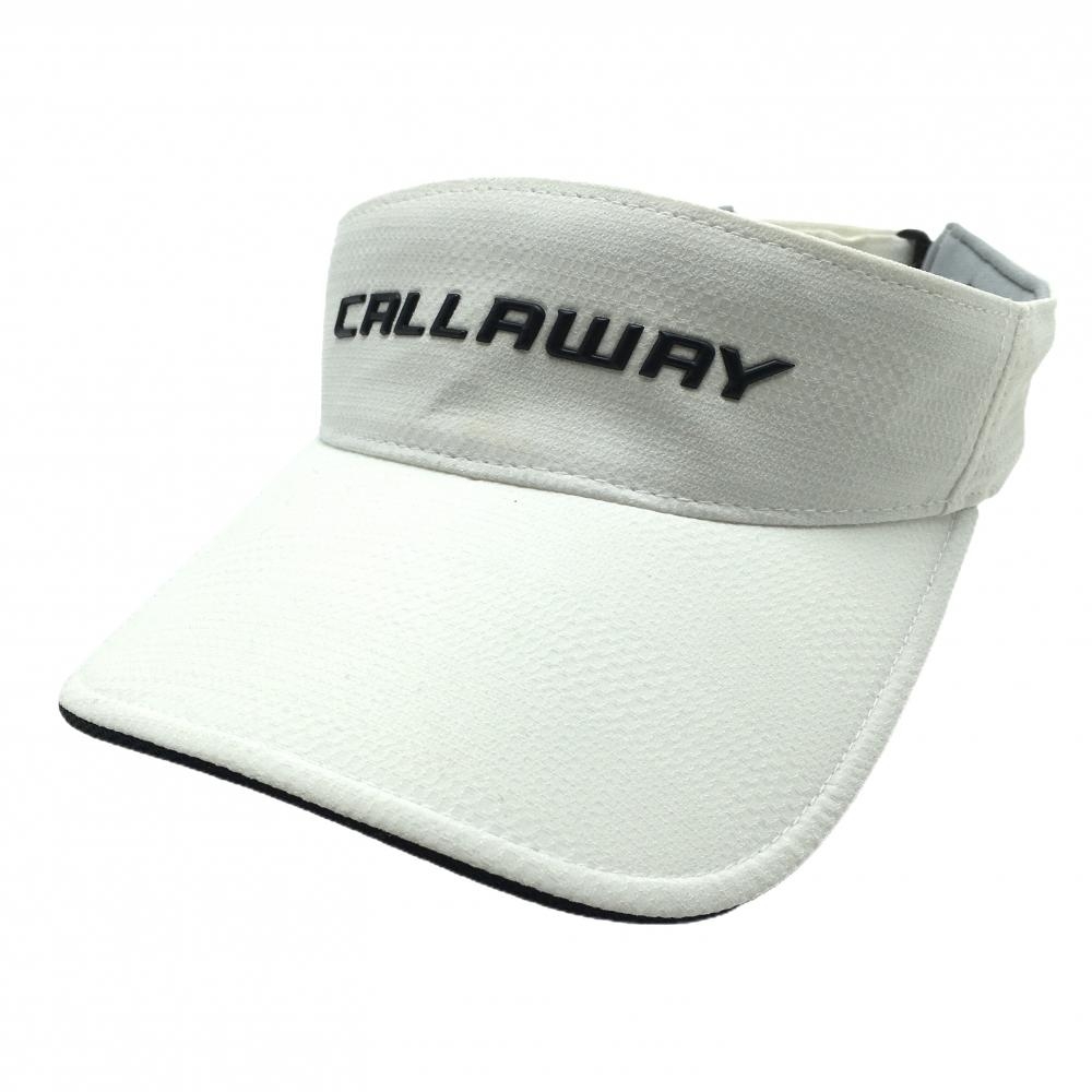 【美品】キャロウェイ サンバイザー 白×黒 シリコンロゴ    ゴルフウェア Callaway