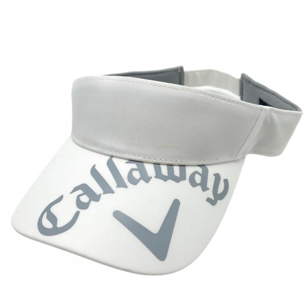キャロウェイ サンバイザー 白×グレー ビッグロゴ FR   ゴルフウェア Callaway