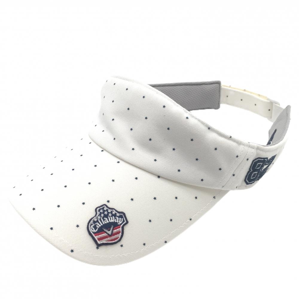 キャロウェイ サンバイザー 白×ネイビー 星柄 FR   ゴルフウェア Callaway