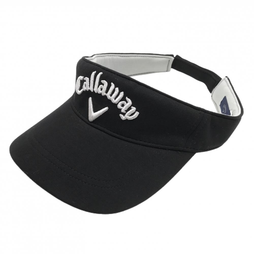 【超美品】キャロウェイ サンバイザー 黒×グレー 立体ロゴ  FR   ゴルフウェア Callaway