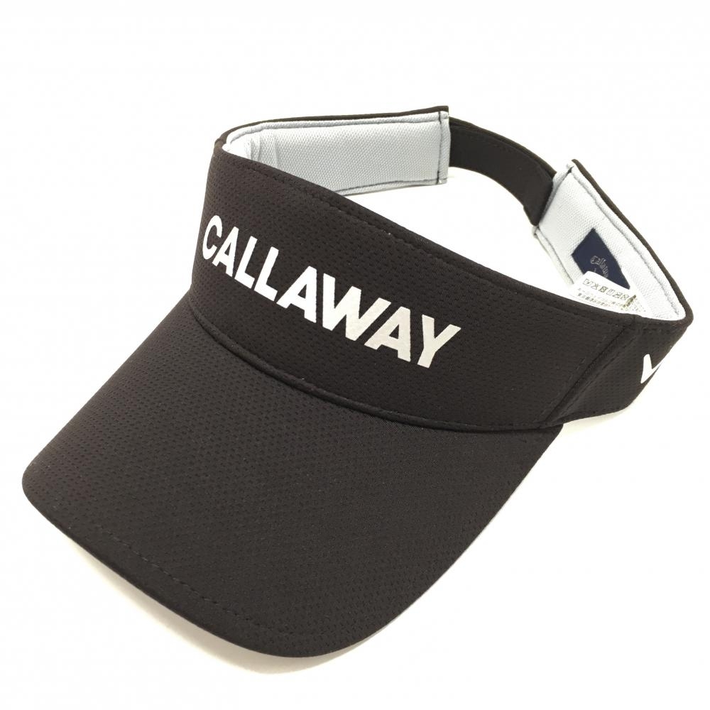 キャロウェイ サンバイザー 黒×グレー フロントロゴプリント FR   ゴルフウェア Callaway