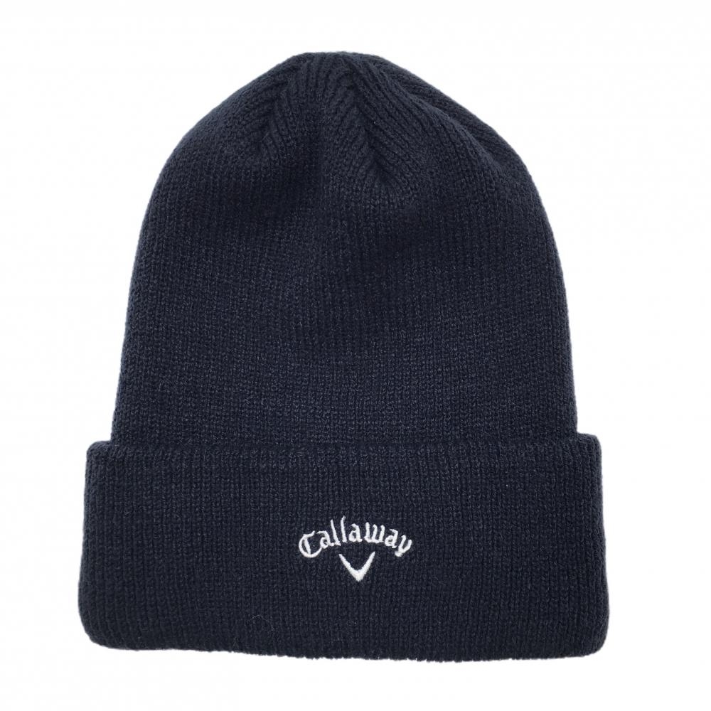 【超美品】キャロウェイ ニット帽 ネイビー ロゴ刺しゅう    ゴルフウェア Callaway