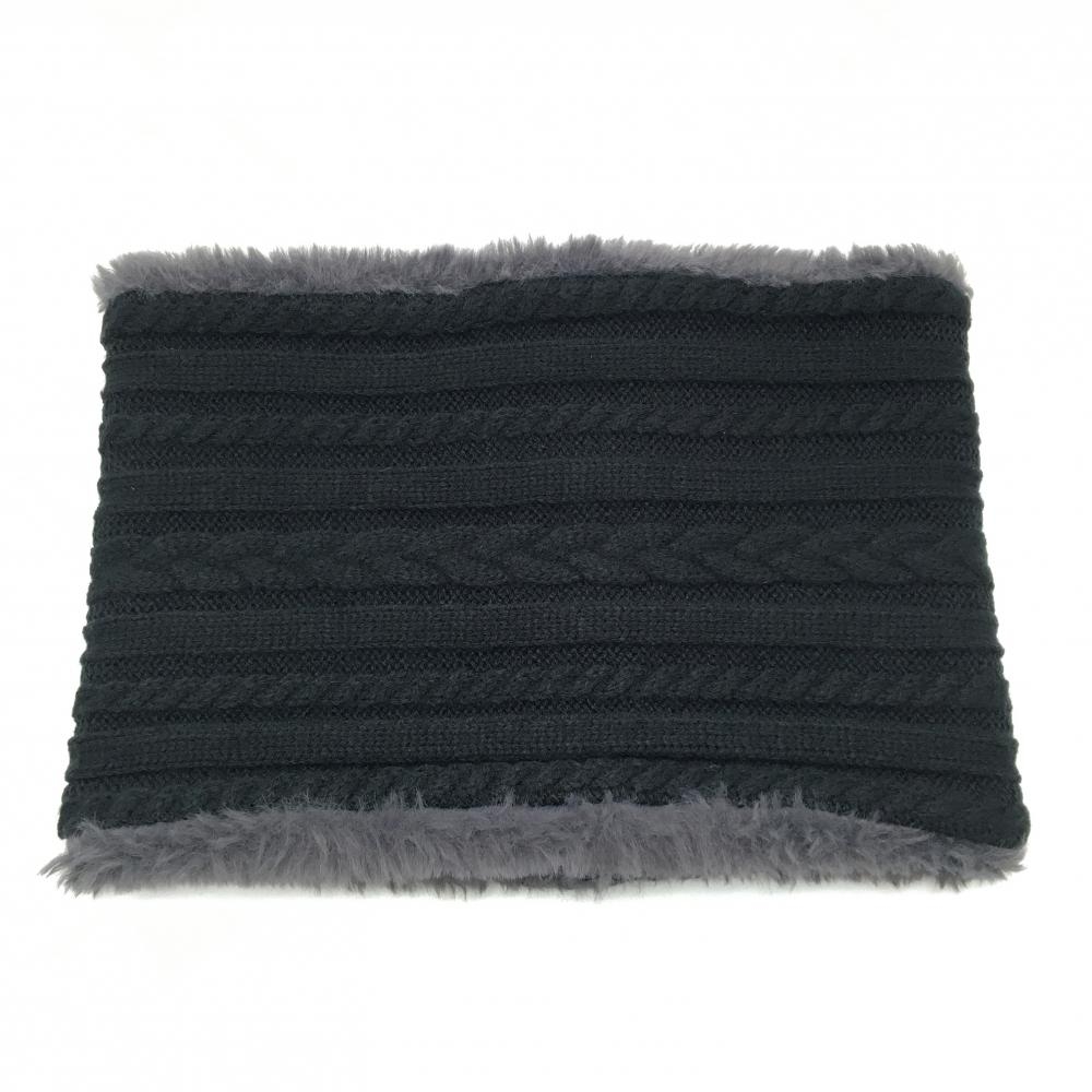 【超美品】キャロウェイ ニットネックウォーマー 黒 裏起毛 スナップボタン FR   ゴルフウェア Callaway