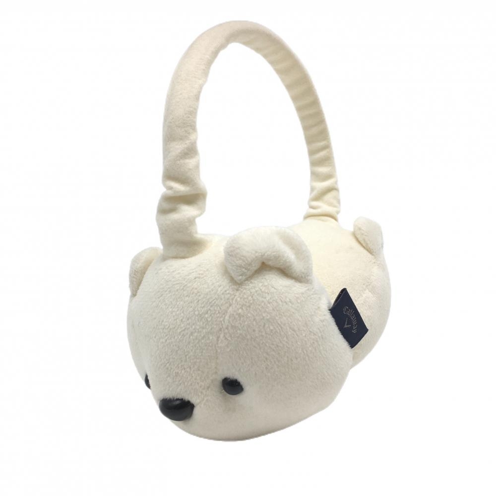 【美品】キャロウェイ イヤーマフ 白 くまぬいぐるみ 耳当てゴルフ Callaway