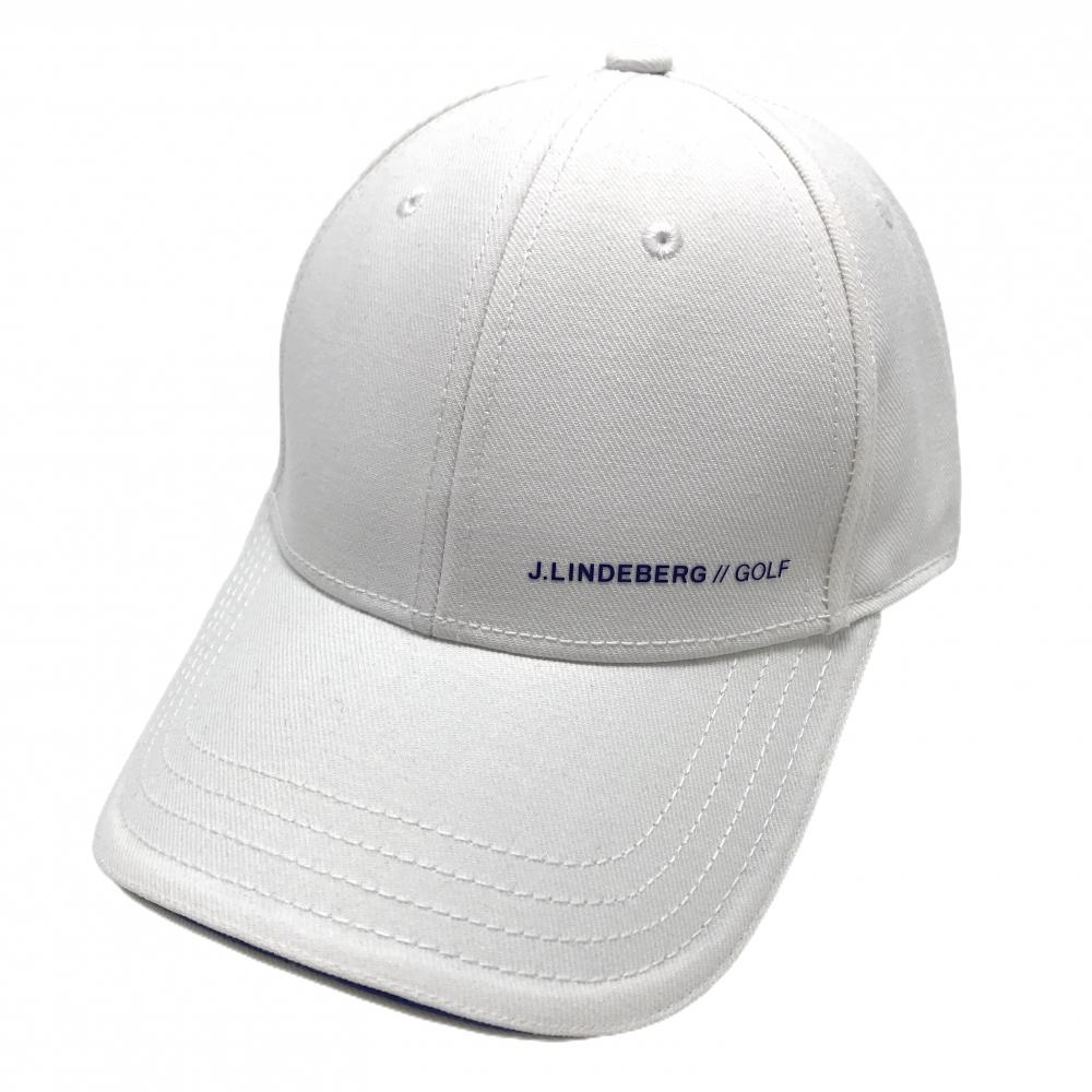 ジェイリンドバーグ キャップ 白 つば縁ブルー ONE　SIZE　   ゴルフウェア J．LINDEBERG