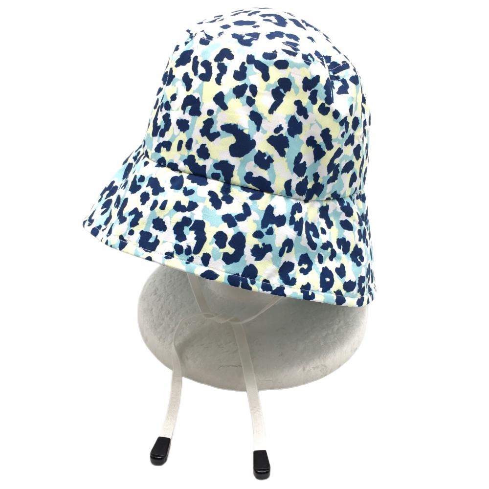 【美品】ジェイリンドバーグ ハット ネイビー×白 総柄 ONE SIZE   ゴルフウェア J．LINDEBERG