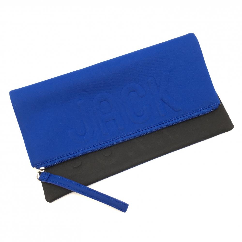 【新品】ジャックバニー クラッチバッグ ブルー×黒 エンボスロゴ カートバッグゴルフ Jack Bunny