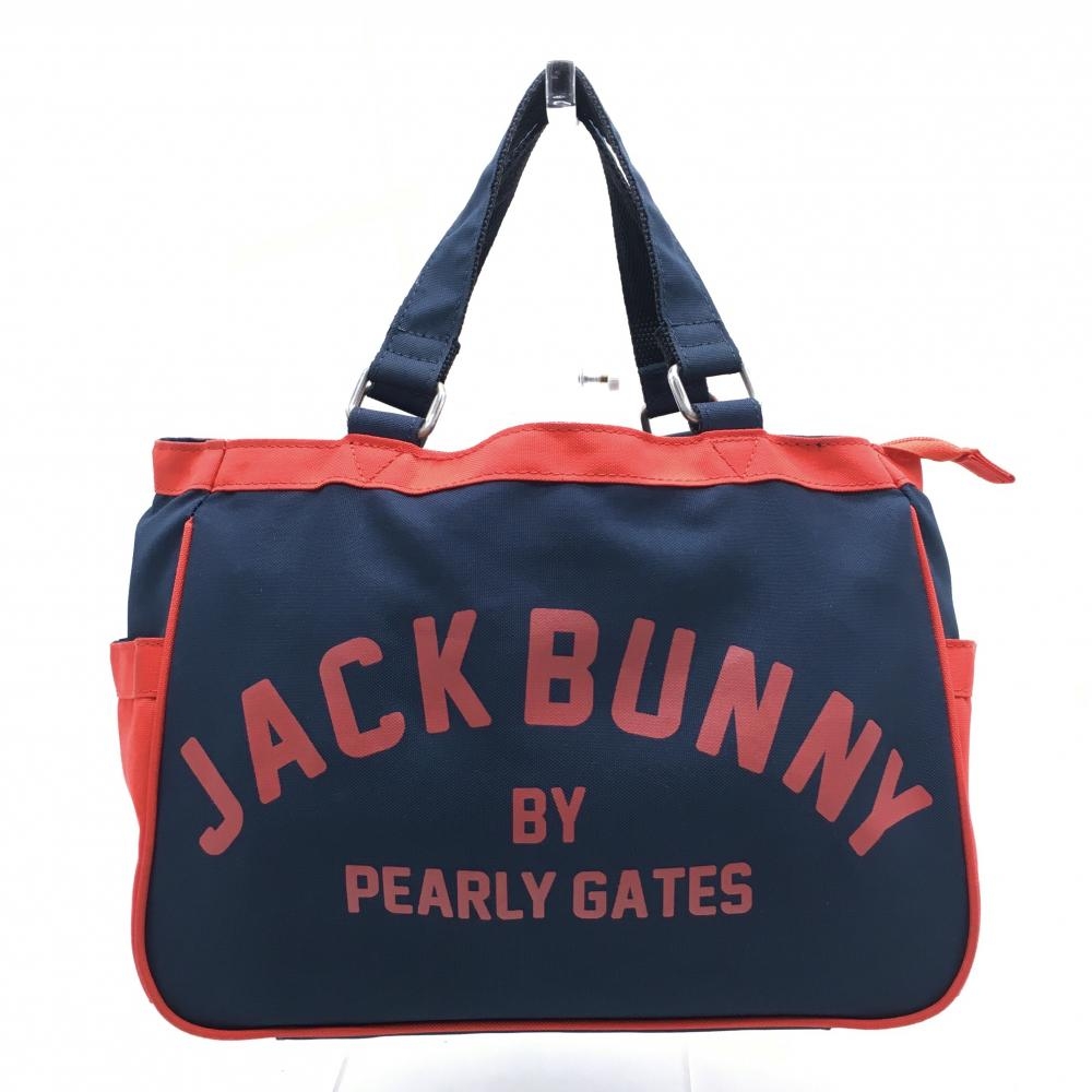 ジャックバニー カートバッグ ネイビー×レッド ロゴプリント ゴルフ Jack Bunny