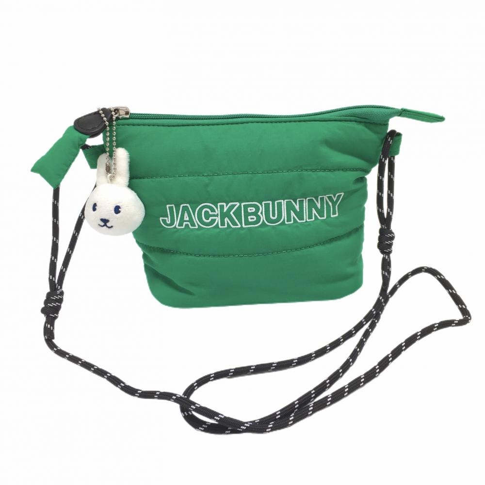 【美品】ジャックバニー サコッシュ グリーン チャーム付 ショルダーバッグ カートバッグ ゴルフ Jack Bunny