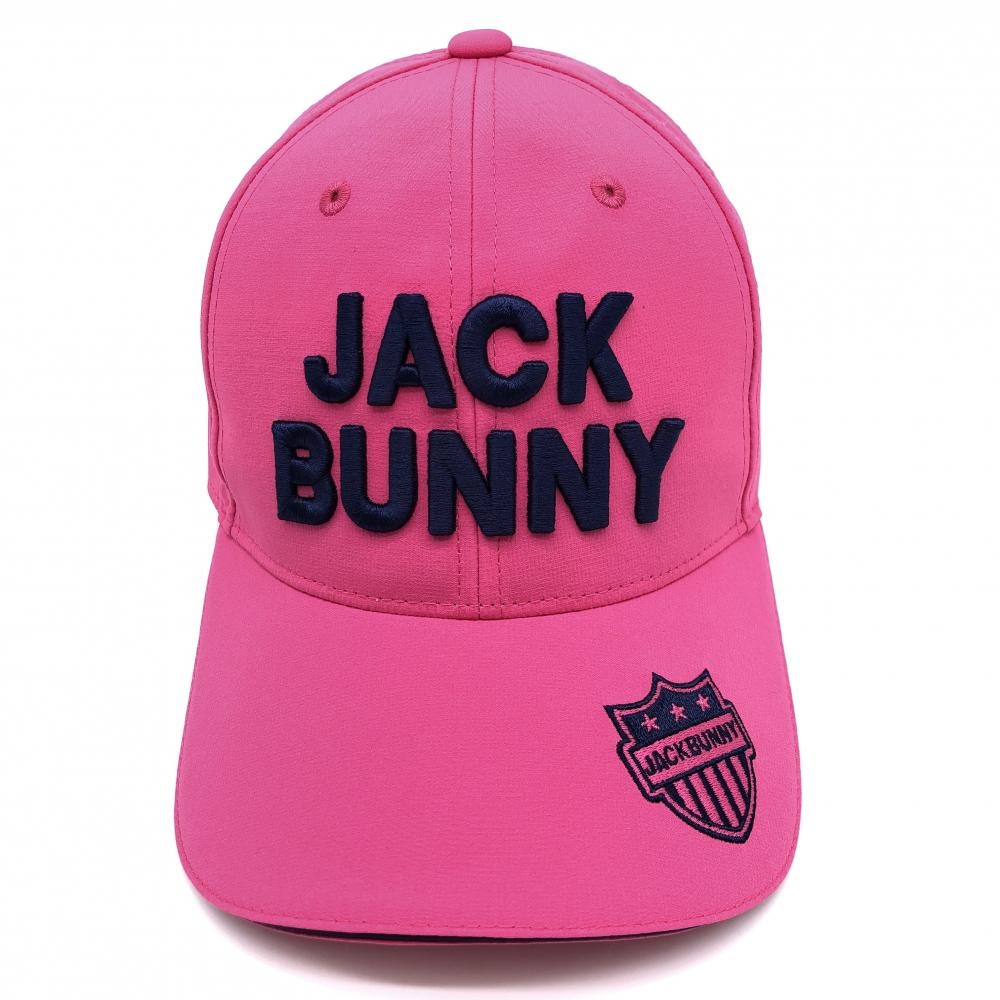 【超美品】2021年＊Jack Bunny ジャックバニー キャップ ピンク×ネイビー 立体ロゴ刺しゅう FR ゴルフウェア