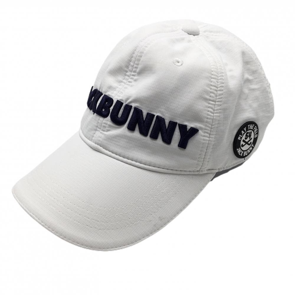 ジャックバニー キャップ 白×ネイビー 立体ロゴ刺しゅう  FR  ゴルフウェア Jack Bunny