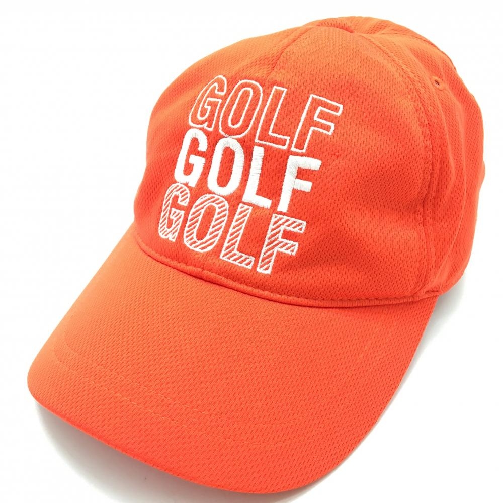 【超美品】ジャックバニー キャップ レッドオレンジ ロゴ刺しゅう  ゴルフウェア Jack Bunny