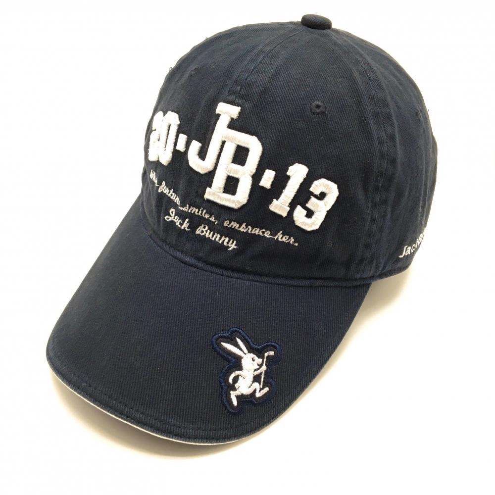 ジャックバニー キャップ ネイビー×白 立体刺しゅう ラビット  FR  ゴルフウェア Jack Bunny