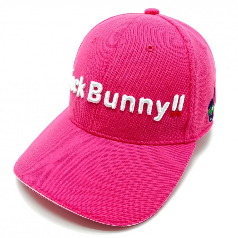 【超美品】ジャックバニー キャップ ピンク×白 立体ロゴ刺しゅう  FR   ゴルフウェア 2025年モデル Jack Bunny