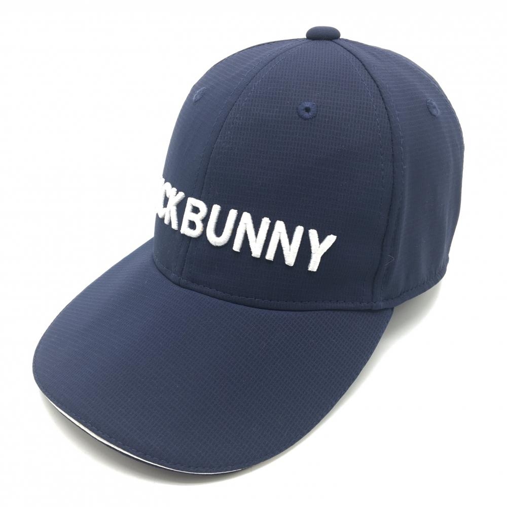 【美品】ジャックバニー キャップ ネイビー×白 立体ロゴ  FR   ゴルフウェア Jack Bunny