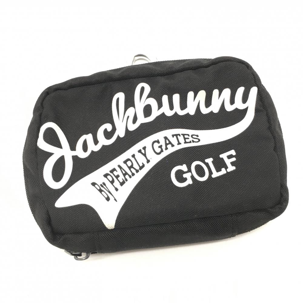 【超美品】ジャックバニー ポーチ 黒×ライトグレー ティー装着可 小物入れゴルフ Jack Bunny