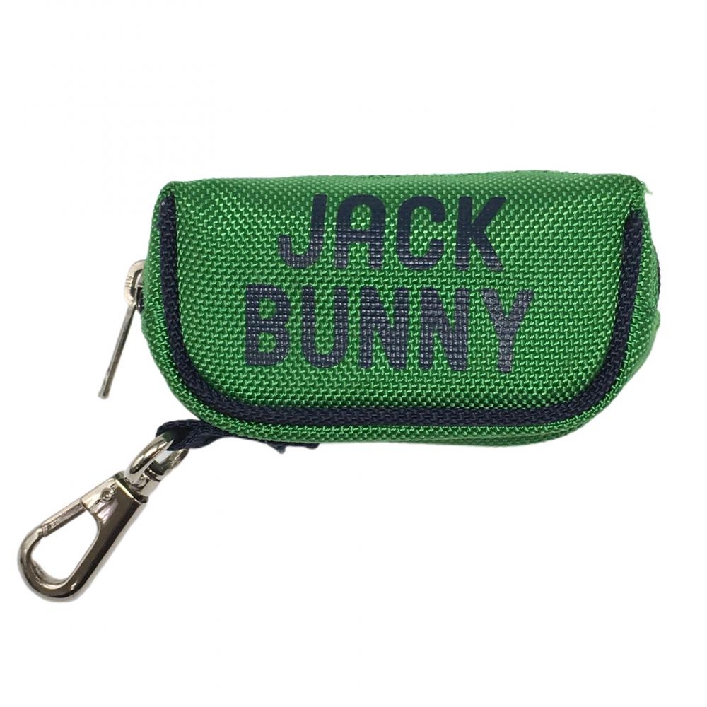 ジャックバニー ボールケース グリーン×ネイビー ティー装着可 ロゴプリントゴルフ Jack Bunny
