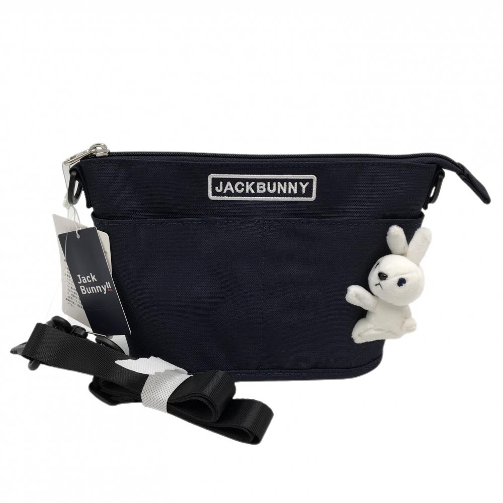 【新品】ジャックバニー ショルダーバッグ ダークネイビー×白 ウサギ付 内外ポケット付 FRゴルフ Jack Bunny