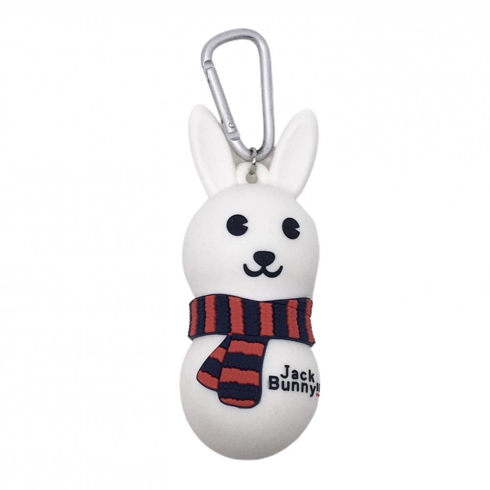 【美品】ジャックバニー ボールホルダー 白 ラビット カラビナ付 ボールケース ゴルフ Jack Bunny