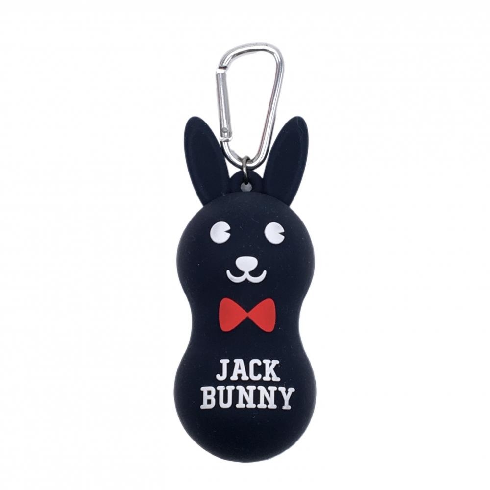 【超美品】ジャックバニー ボールホルダー ネイビー ラビット カラビナ付 ボールケース ゴルフ Jack Bunny