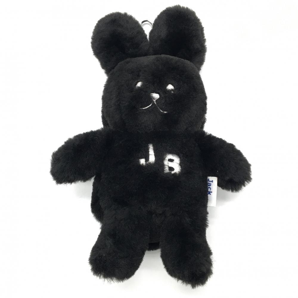 【超美品】ジャックバニー ボールポーチ 黒 ウサギぬいぐるみ カラビナ付 小物入れ ゴルフ Jack Bunny