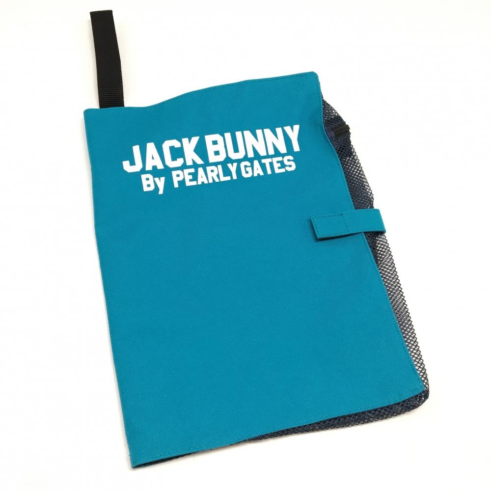 【超美品】ジャックバニー ポーチ ライトブルー×ネイビー 内側メッシュ 小物入れ ゴルフ Jack Bunny