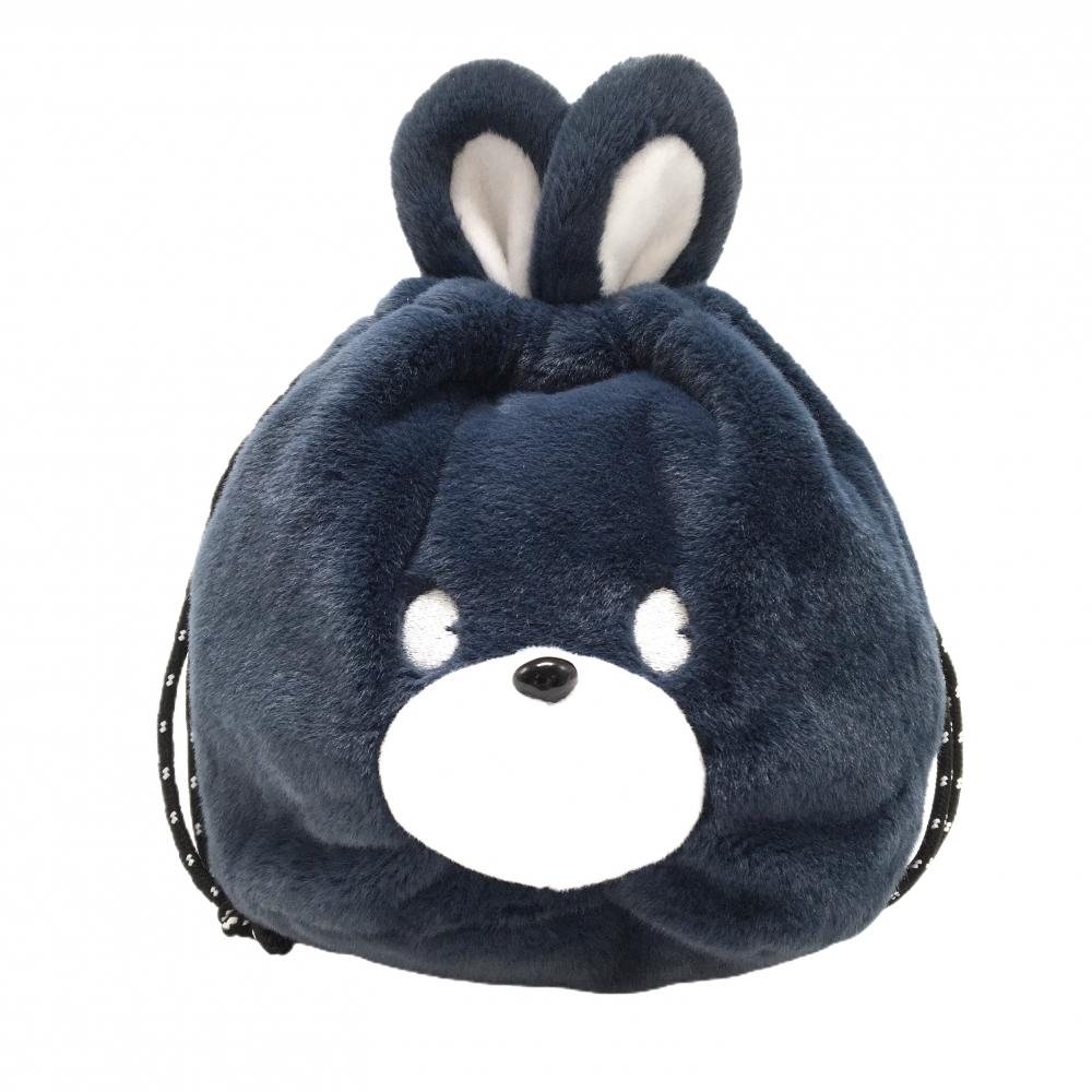 【新品】ジャックバニー 巾着袋 ネイビー×白 うさぎ カラビナ付 ゴルフ Jack Bunny