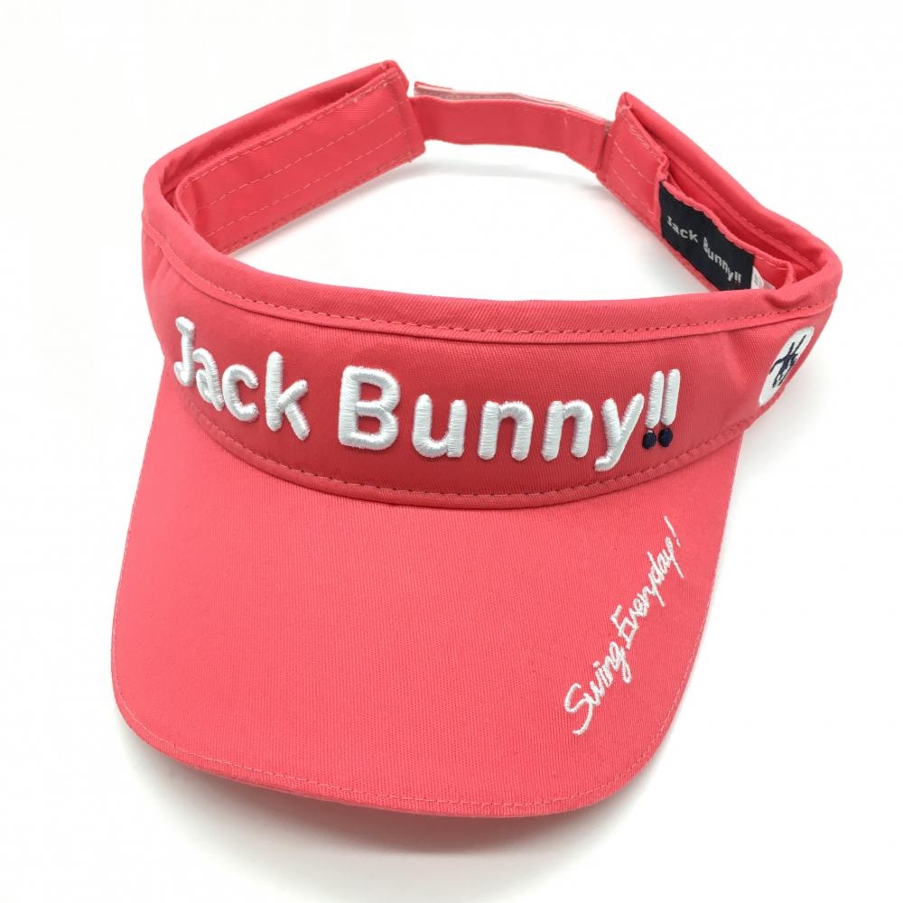 【新品】ジャックバニー サンバイザー ピンク×白 立体ロゴ刺しゅう ＦＲ ゴルフウェア 2021年モデル Jack Bunny
