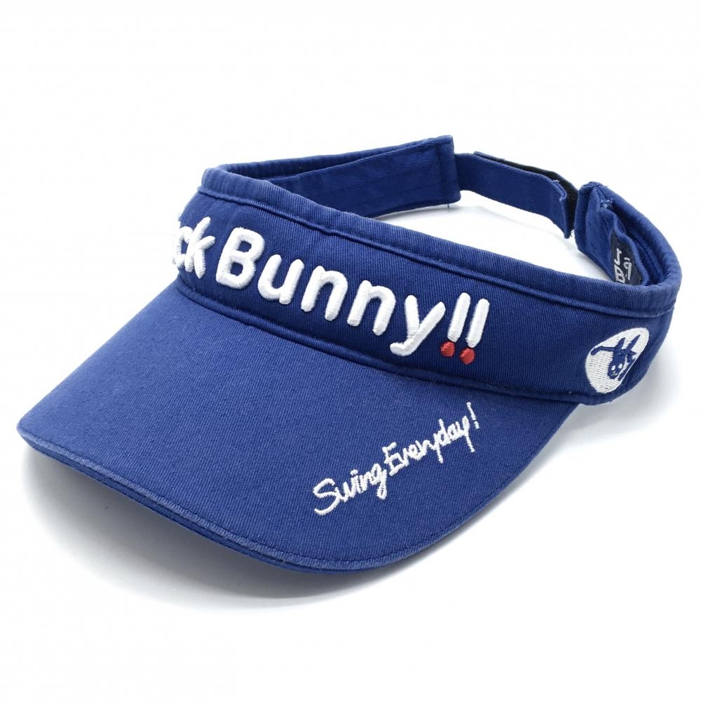 ジャックバニーサンバイザー ブルー×白 ロゴ刺しゅう  表記なし  ゴルフウェア Jack Bunny
