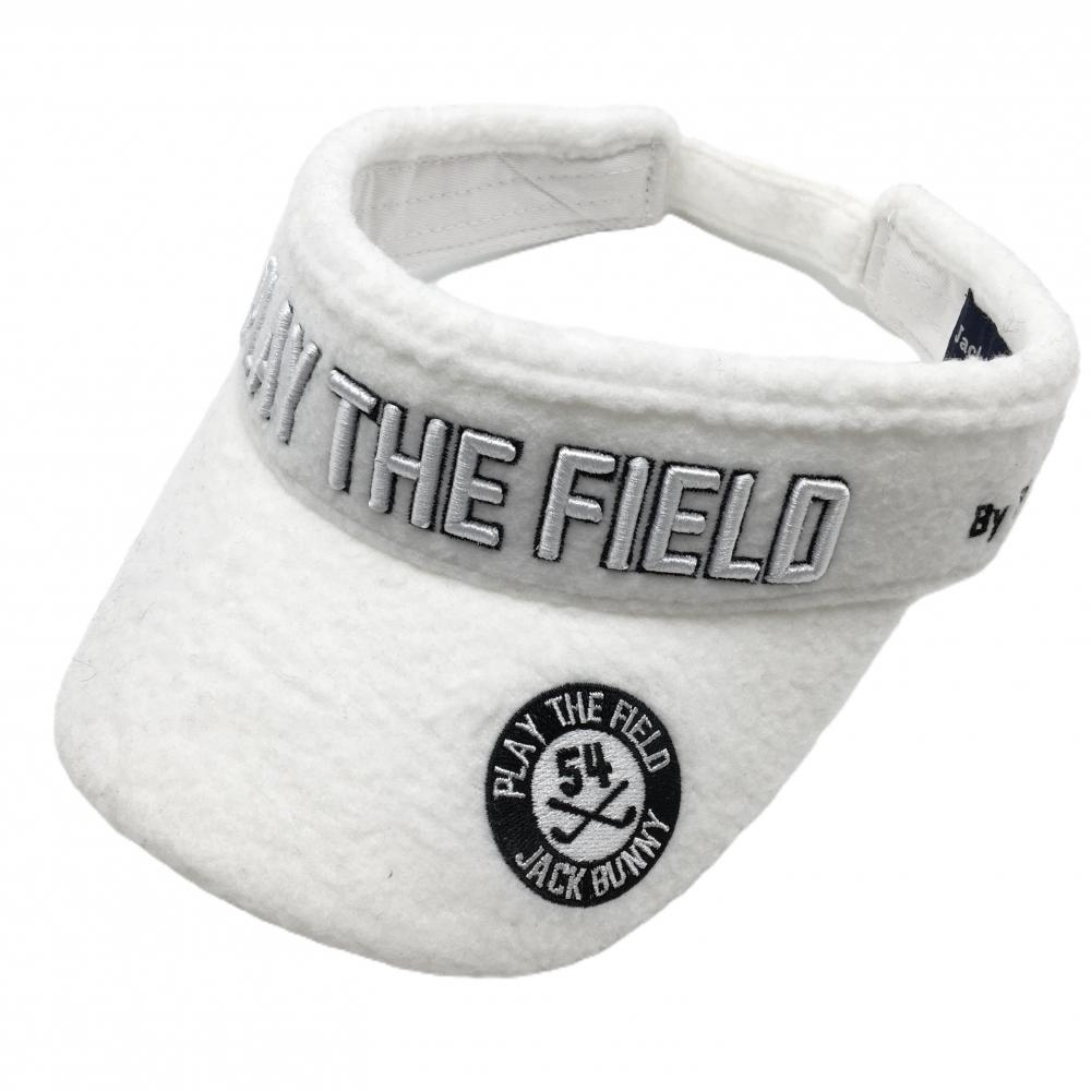 【超美品】ジャックバニー ボアサンバイザー 白×黒 立体刺しゅう  FR  ゴルフウェア Jack Bunny