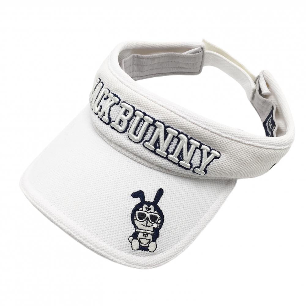 【美品】ジャックバニー×ドラえもん サンバイザー 白 うさ耳ドラえもん FR   ゴルフウェア Jack Bunny