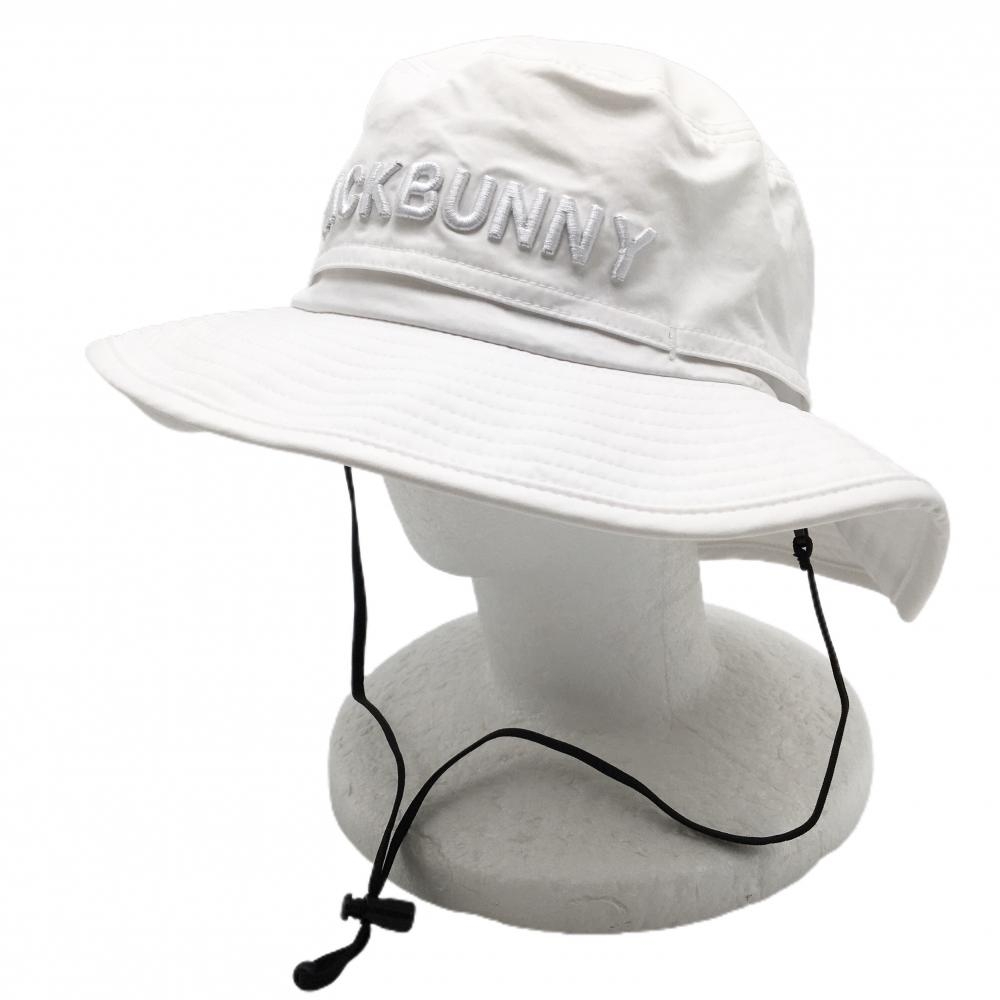 【超美品】ジャックバニー ハット 白 立体ロゴ ハットストラップ着脱可 FR   ゴルフウェア 2024年モデル Jack Bunny