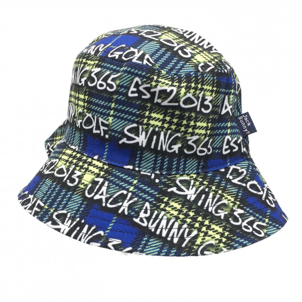 【超美品】ジャックバニー ハット ブルー×ライトグリーン チェック  FR   ゴルフウェア 2024年モデル Jack Bunny