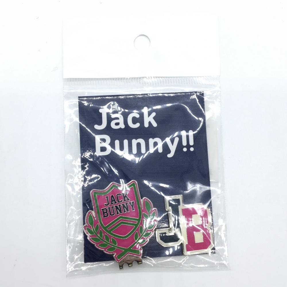 【新品】ジャックバニー クリップマーカー ピンク×グリーン　ロゴマークゴルフ Jack Bunny